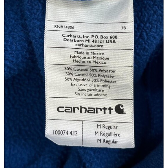 Carhartt Hoodie Men’s Medium Midweight Original Fit Blue Sweatshirt Graphic Logo - Picture 5 of 7